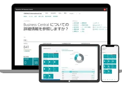 Microsoft Dynamics 365 Business Central ERPヒーロー画面